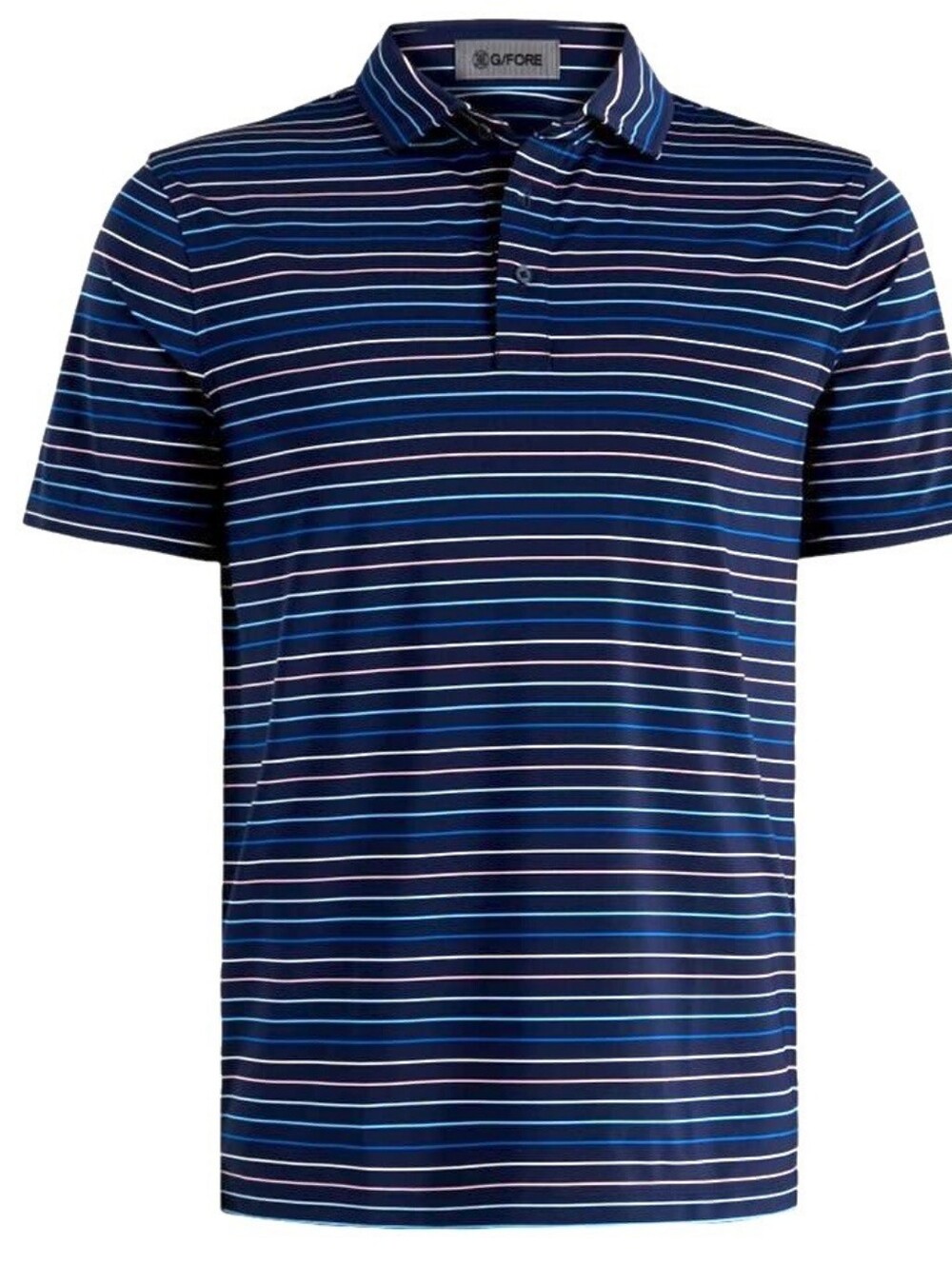 G/Fore Golf Shirt Multi Striped Tech Jersey Polo Size Large Stretch Wicking NWOT